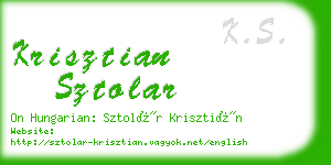 krisztian sztolar business card